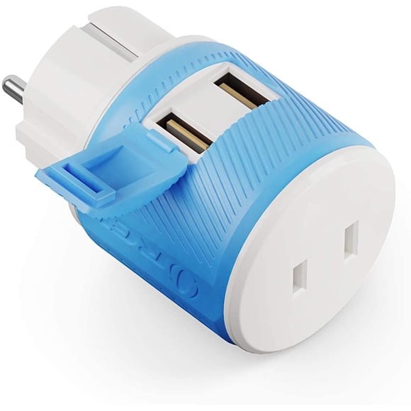Adaptador de enchufe de viaje OREI Alemania, Francia, Schuko tipo E/F
