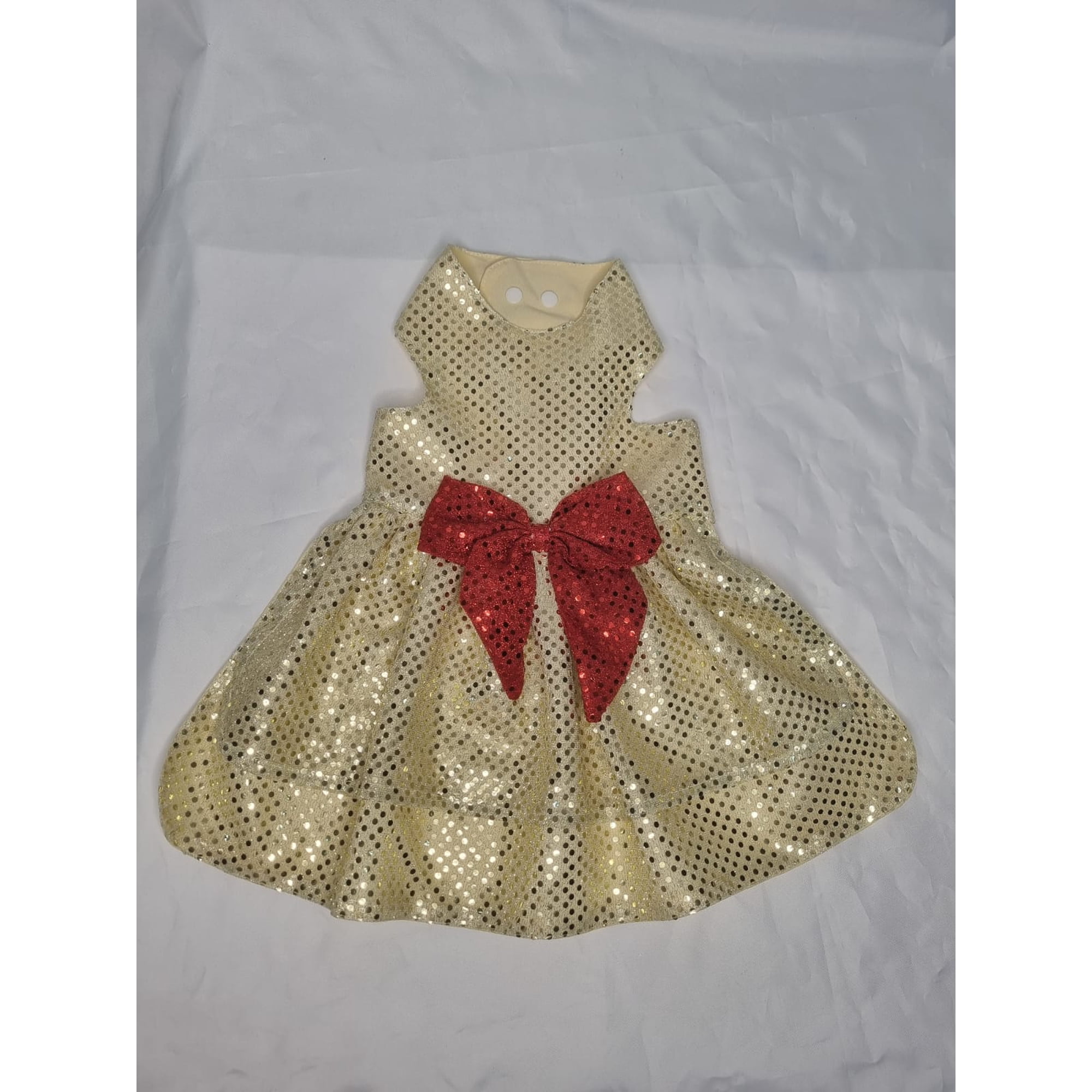 Vestido mascota dorado talla L