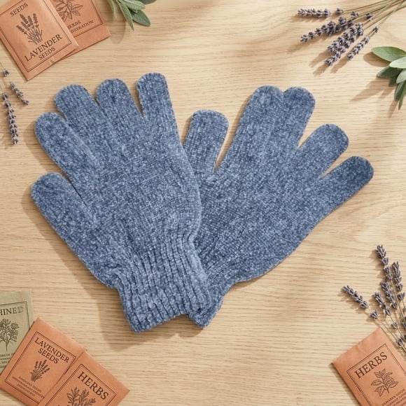 Guantes Chenille Plomo Adulto Invierno Unisex