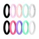 thumbnail image 1 of 10 piezas de goma flexible de silicona anillo de dedo de la boda banda anillo colorido tama?o 7, 1 of 5