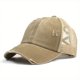 thumbnail image 1 of Unisex Washed Baseball Cap: Distressed Ripped Criss Cross Ponytail Hat - Adjustable Casual Style for Men & Women, 1 of 5