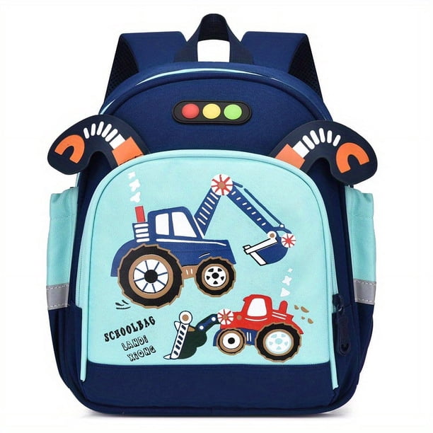 Children's Cartoon Schoolbags Lightweight Cute Excavator Unicorn Backpack For Kindergarten Boys Girls