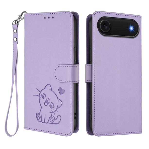 Carcasa Billetera de Cuero Sintético para iPhone Air, Lila Claro
