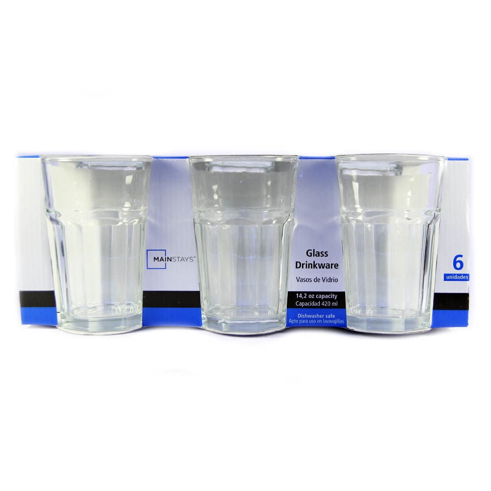 Mainstays - Juego De 6 Vasos Huesillo 420 Ml