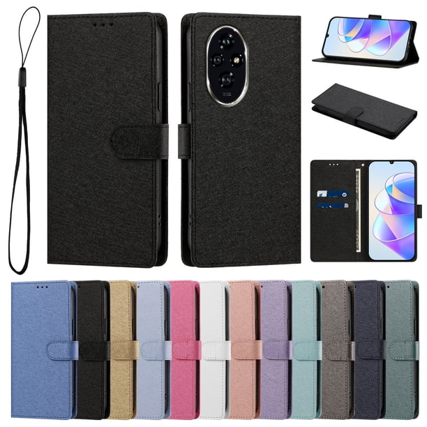 Funda Cartera de PU para Honor 200 con Tarjetas, Negro