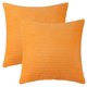 thumbnail image 1 of REGALWOVEN Paquete de 2 fundas de cojín de pana, fundas de cojín cuadradas decorativas suaves para sofá naranja 18" x 18", 1 of 7