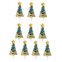 Bothyi - 10 Piezas De Adornos Navideños Para Cupcakes, Postres, Adornos Navideños Para Cupcakes, Árbol De Navidad