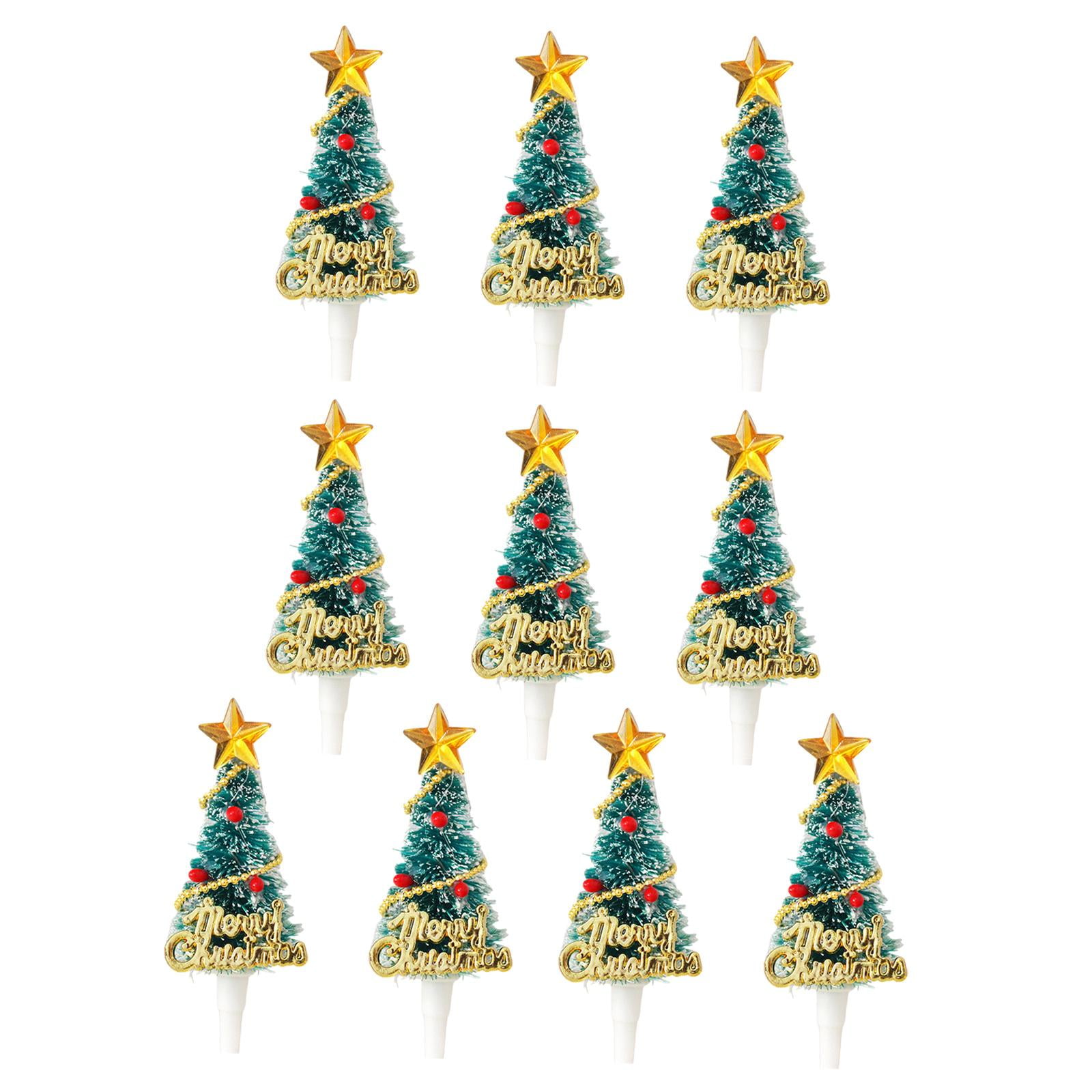 Bothyi - 10 Piezas De Adornos Navideños Para Cupcakes, Postres, Adornos Navideños Para Cupcakes, Árbol De Navidad