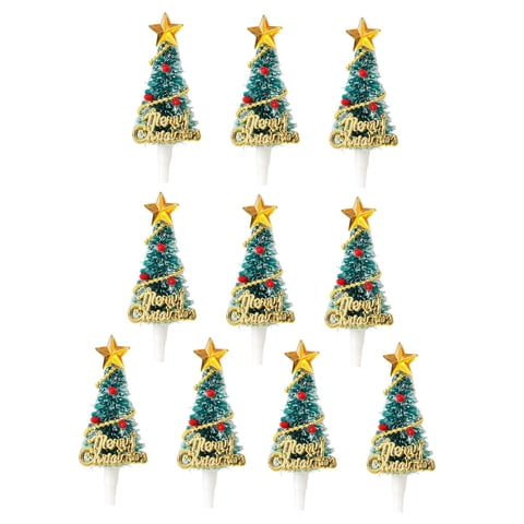 Bothyi - 10 Piezas De Adornos Navideños Para Cupcakes, Postres, Adornos Navideños Para Cupcakes, Árbol De Navidad