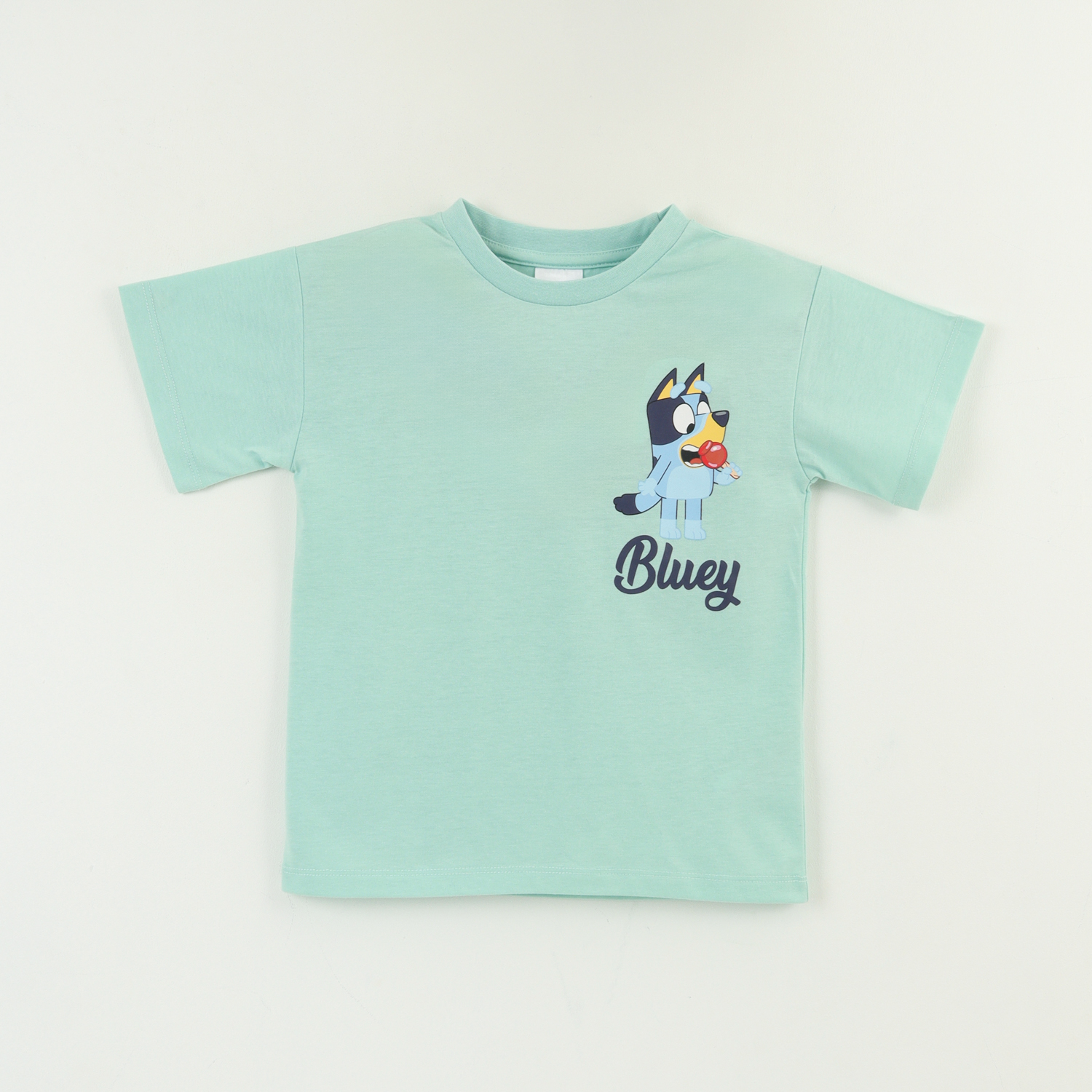 Polera Manga Corta Niño Verde Comiendo Bluey