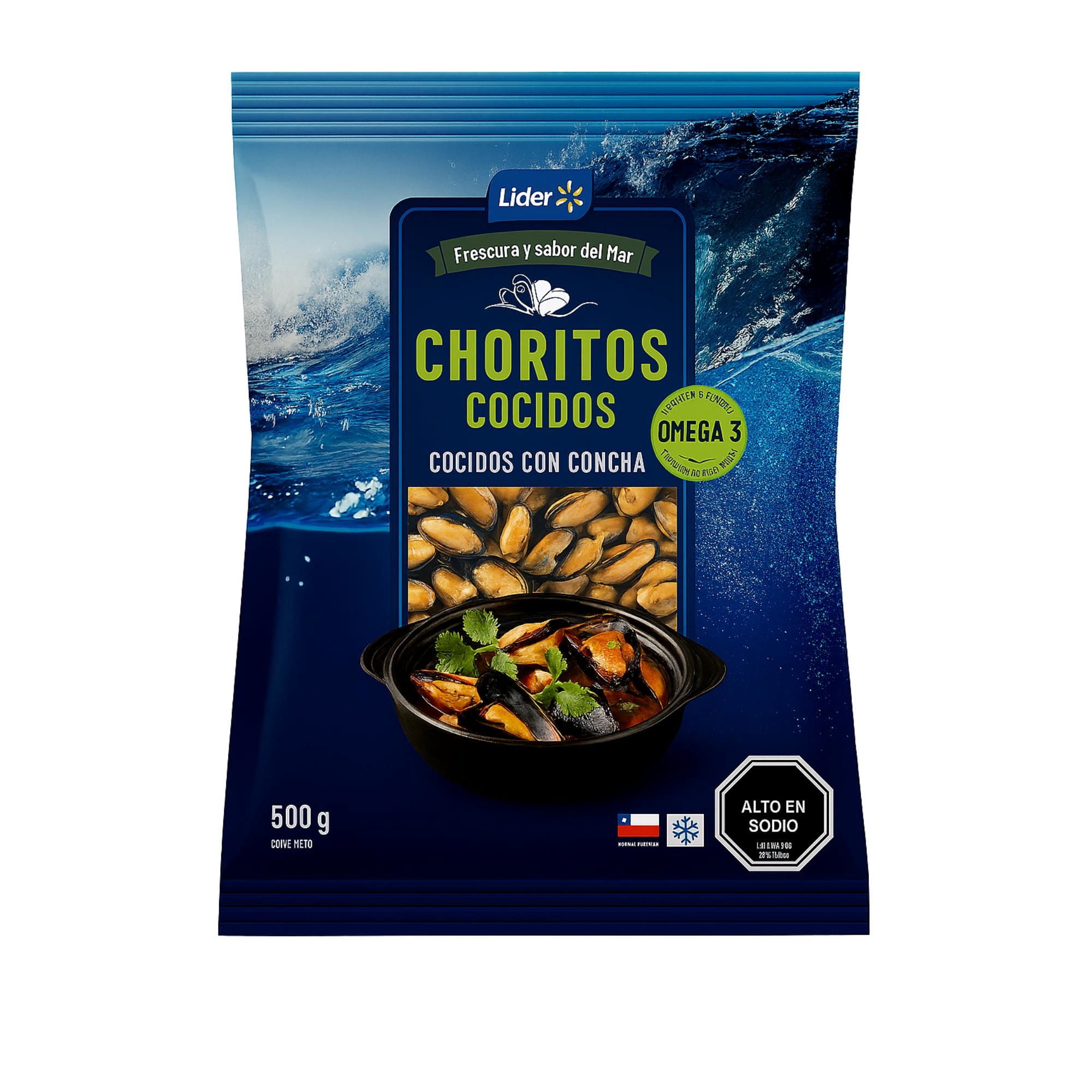 Choritos Con Concha Al Natural 500 g Lider