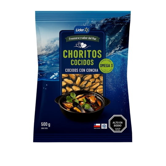 Choritos Con Concha Al Natural 500 g Lider