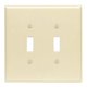 thumbnail image 1 of Placa de pared Leviton 86109 de 2 elementos termoendurecida de gran tamaño, color marfil, 1 of 1