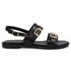 thumbnail image 1 of Sandalia Baja Mujer H2718 Ecocuero Negro con Hebilla, 1 of 8