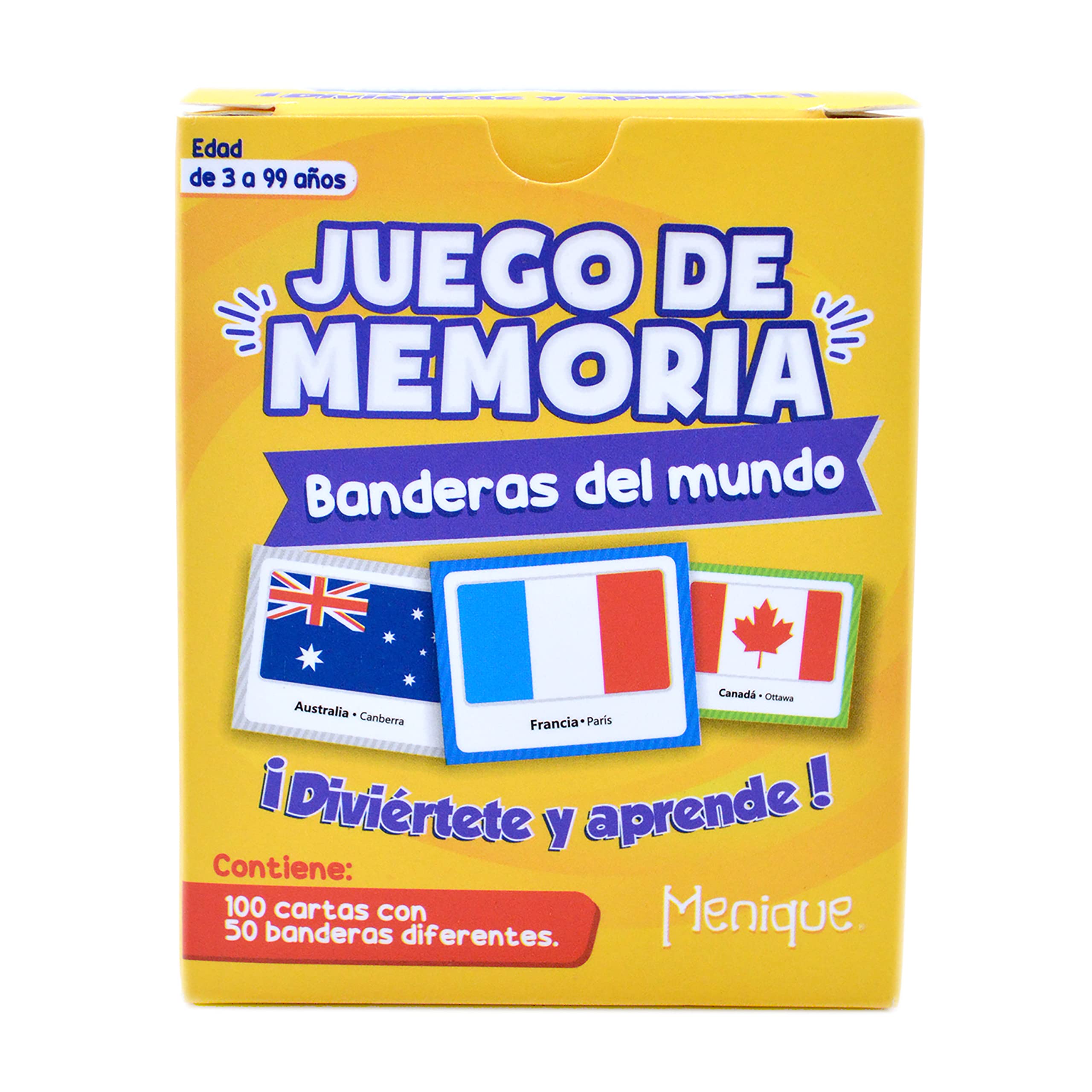 Juego De Combinación De Recuerdos Menique Flags Of The World 100 Tiles