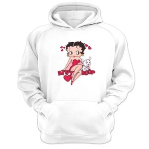 Genérico - Polerón Canguro Betyy Boop Blanco Talla S Unisex