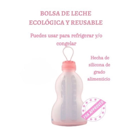Spazio Bambini - Pack 3 Botellas De Silicona Reutilizables, Color Rosado