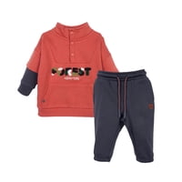 Pillin - Buzo Bebé Niño Cuello Alto Con Broches Naranjo