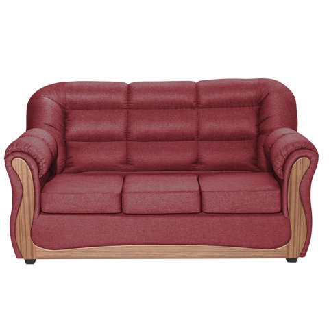 Colbox - Sofá Cheyenne 3 Cuerpos Tela Burdeo