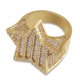 thumbnail image 2 of Anillos de Lujo para Hombre con Estrella de Moda Bling Punky Rapero, Chapados en Oro de 18K, Brillantes, Grandes, con Hielo, Hip Hop, Circonia Cúbica, Anillos de Compromiso para Hombre, 2 of 7