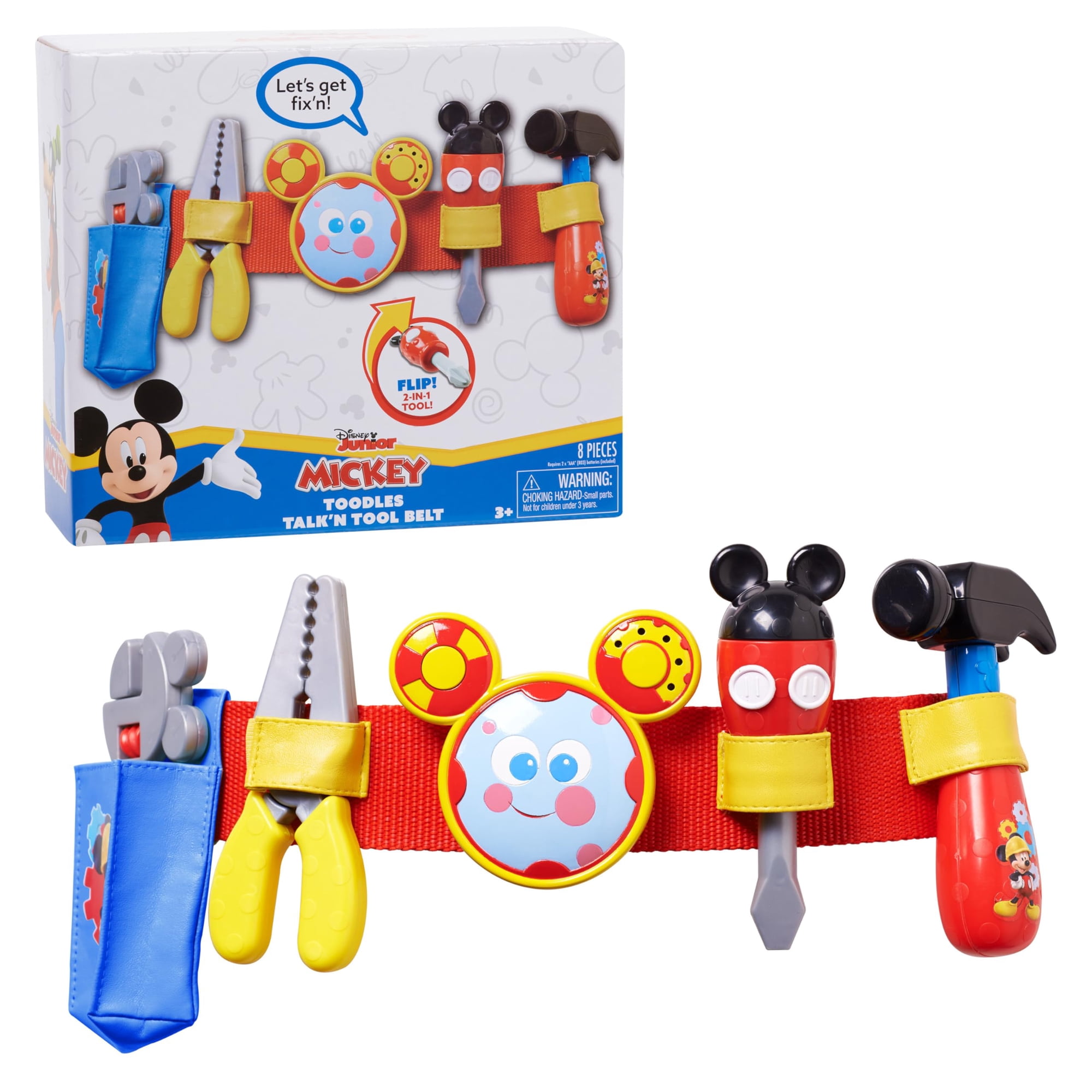Cinturón De Herramientas Disney Mickey Toodles Talk'n Con Accesorios Para Niños A Partir De 3 Años