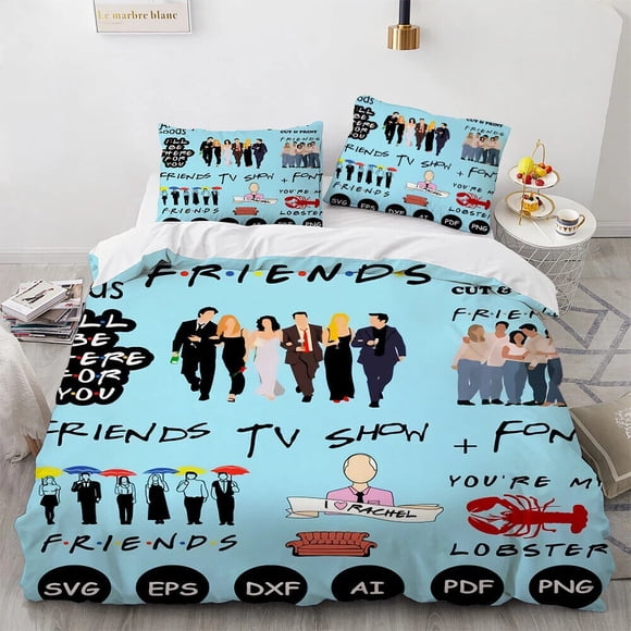 The Friends Bedding Set Duvet Cover Set Quilt Cover Pillowcase 3-Piece Bedding Set (1 Duvet Cover + 2 Pillow Shams)