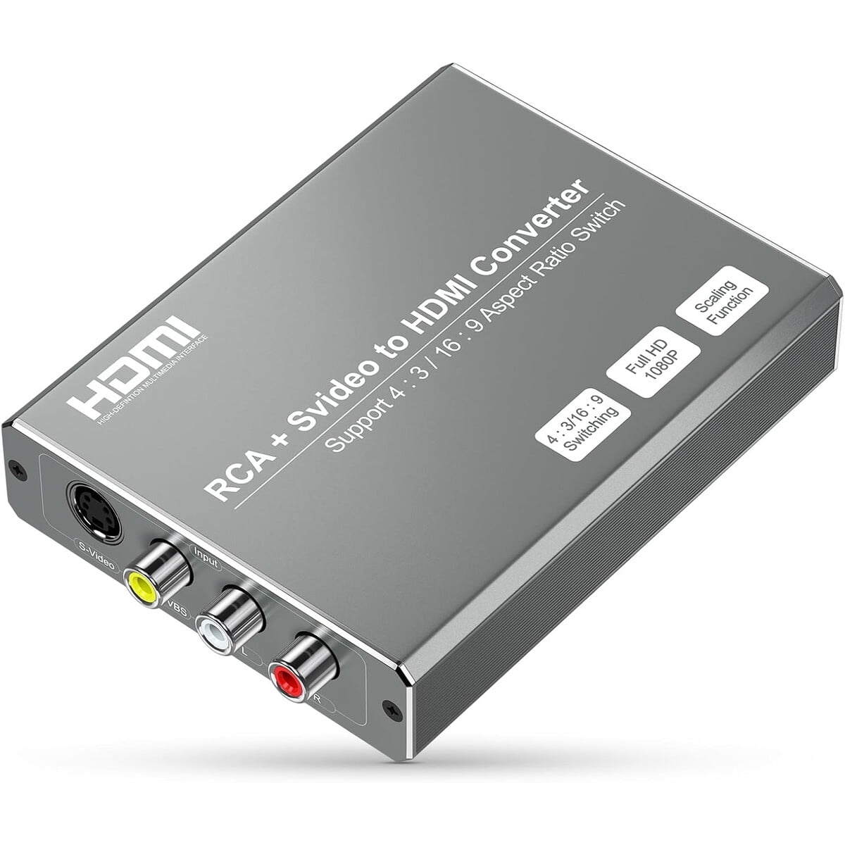 Genérico - Conversor Rca Svideo A Hdmi 720p1080p Con Cambio De Formato