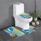 thumbnail image 1 of Baby Shark Juego de 3 alfombras de baño de coral fleece: tapete de baño + alfombra de inodoro en forma de U + funda de tapa de inodoro en forma de O, 1 of 6