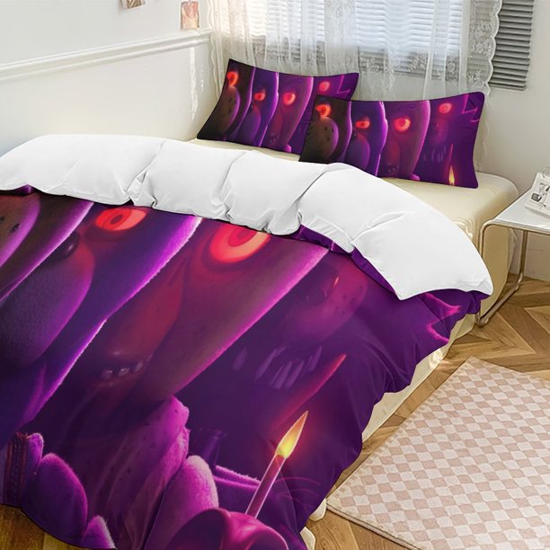 Five Nightat Freddy Quilt Set Thicken Soft 3 Pieces Bedding Set All Season Duvet Cove with 2 Pillowcases for Adult Women Girls Teens Home Room Decor