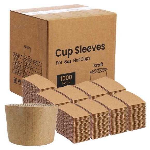 Fundas para vasos de café FMP Brands 8 oz (paquete de 1000) kraft