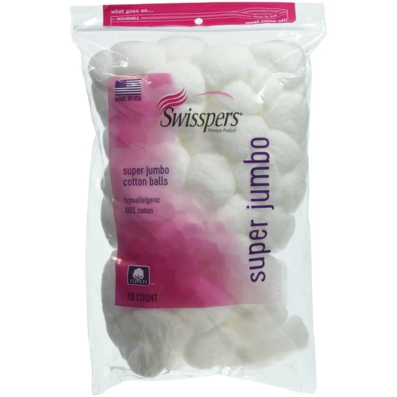 Bolas de algodón Swisspers Super Jumbo, 70 ml, 70 unidades (paquete de 2)