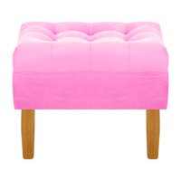 Bodevir - Pouf Wood 1C Felpa 04 Rosado