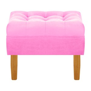 Bodevir - Pouf Wood 1C Felpa 04 Rosado