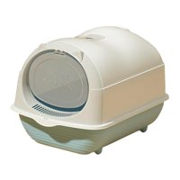 Ioensy - Caja De Arena Para Gatos Con Capucha, Cerrada Y Cubierta, Desmontable Con Solapa En La Puerta Delantera, Gris Claro