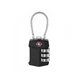 thumbnail image 1 of Candado de seguridad con cable de acero y clave de 3 dígitos, negro, 1 of 3
