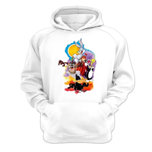 Genérico - Polerón Canguro Dibujos Animados Lt Blanco Talla Xs Unisex