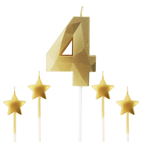 Set de Velas NIJGNSUG Gold 4 + Velas Estrella