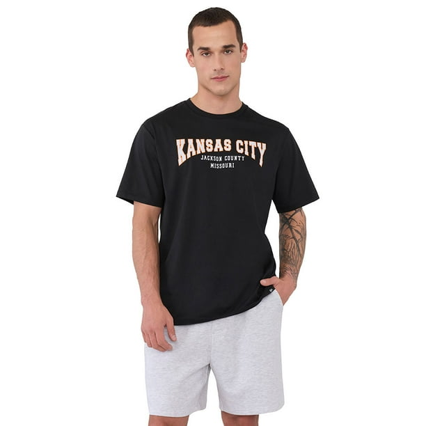 Polera Hombre Focal Print Negro Corona