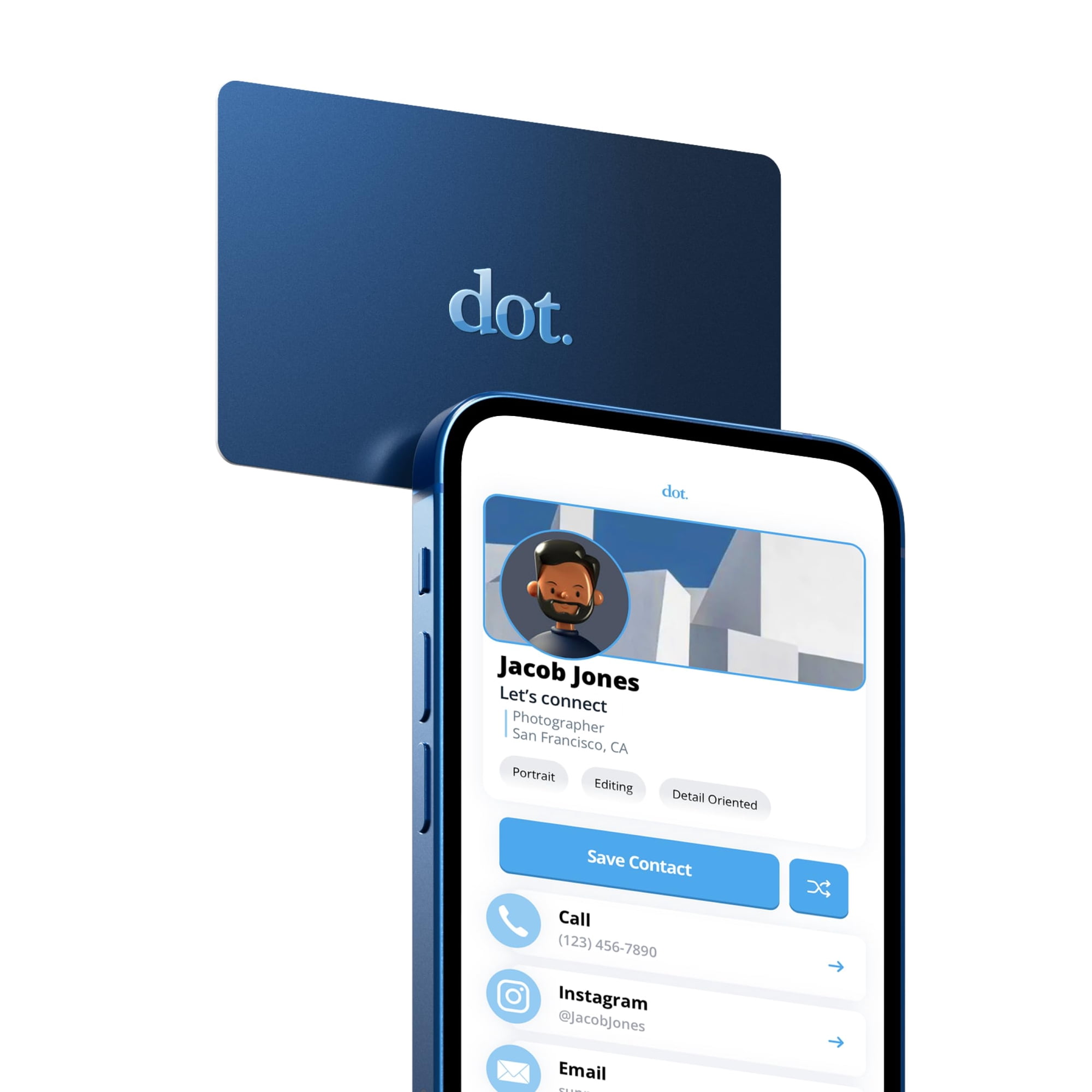 Dot. - Tarjeta De Presentación Digital Punto. Con La Tarjeta, Toca Para Compartir Iphone Y Android