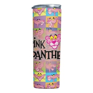 Sm - Termo Botella Térmica Pantera Rosa Animacion Caras Blanco