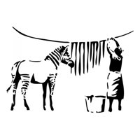 Rienda Libre Graphics - Decomural Banksy Zebra Washing Line Ws-34488