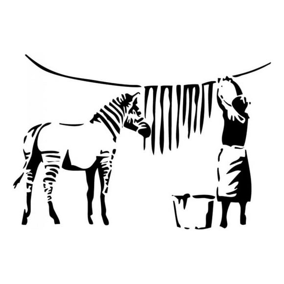 Decomural Banksy Zebra Washing Line WS-34488