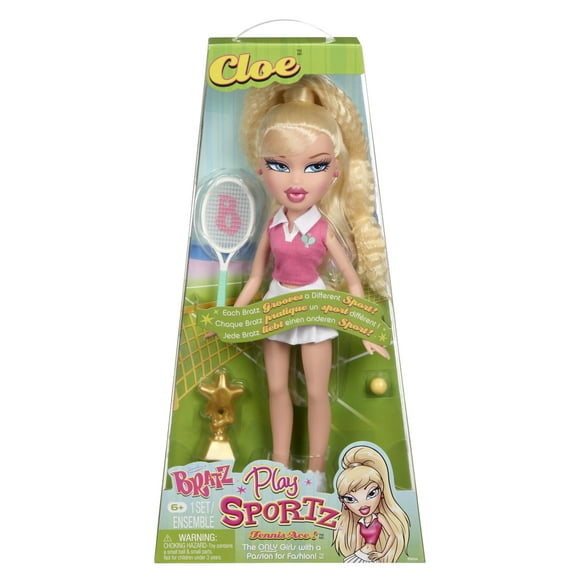 Muñeca de moda Bratz Play Sportz Cloe con accesorios de tenis