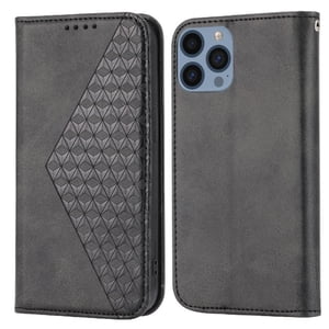 Funda Flip Foxdock Para Iphone 14 Plus , Estilo Billetera Con Diseño Rombo, Correa De Mano Y Soporte, Uso Diario