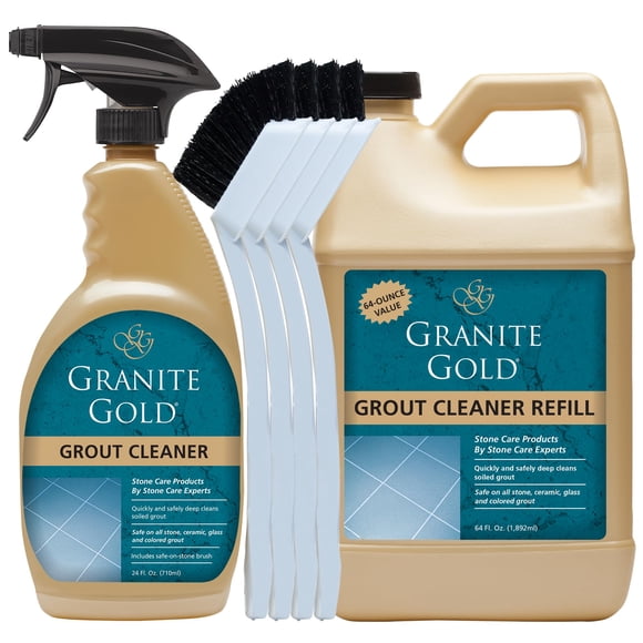 Limpiador de Lechada Granite Gold 1890 ml + 710 ml con 4 Cepillos