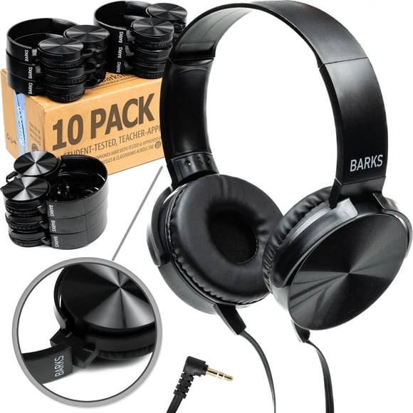 Auriculares supraaurales Barks Classroom Premium Student, paquete de 10