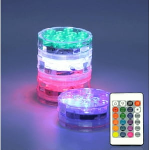 Foco Sumergible Led Rgb Pack X2 A C/Remoto Ledzone G-Lz-Srgbx2