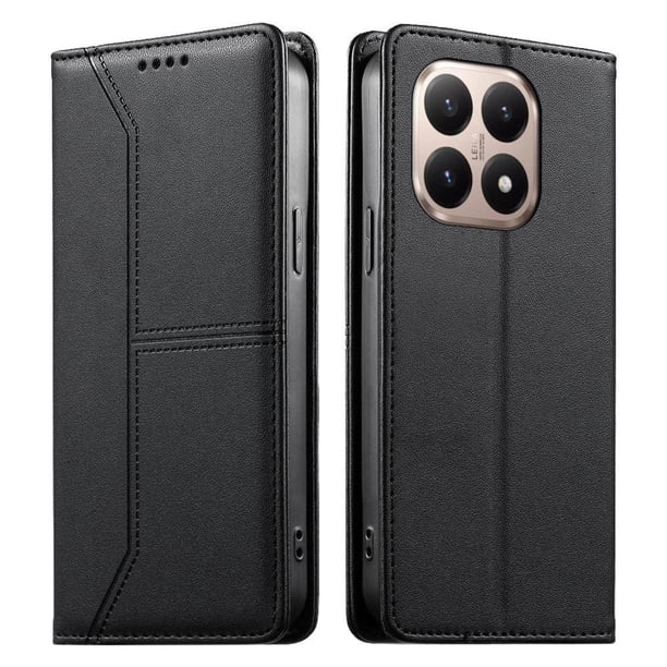 Funda tipo cartera con bloqueo RFID para Xiaomi 15T cubierta magnética de cuero con tapa y soporte Negro