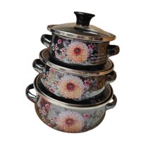 Bothyi - Juego De 3 Ollas Esmaltadas Para Cocinar, Ideal Para Restaurante, Hogar Y Regalo.