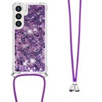 Funda Foxdock Para Samsung Galaxy S24 Con Cuerda Ajustable, Brillo Líquido, Protección Antigolpes Y Lente – Ideal Para Regalo